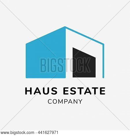Real estate logo, business for branding design, haus estate company text