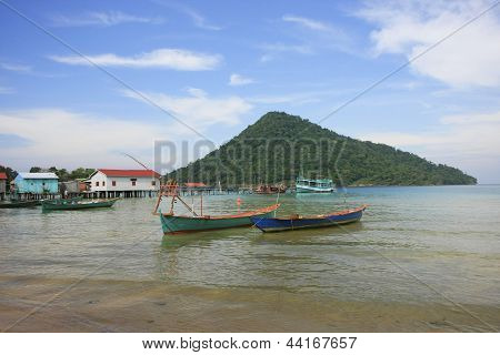 Koh Kon Island Seeing From Koh Rong Samlon Island, Gulf Of Thailand, Cambodia