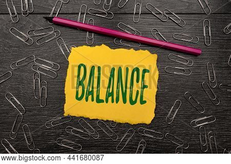 Inspiration Showing Sign Balance. Business Concept A State Of Equilibrium Or Equipoise Living With P