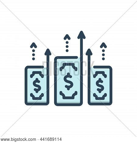 Color Illustration Icon For Gain Expediency Capital Wealth Profit Benefit Increase Growth