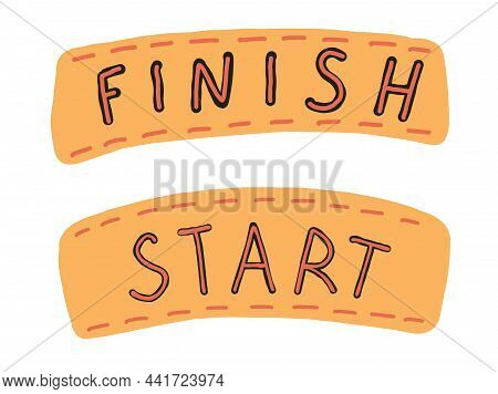 Finish, Start. Simple Flat Illustrations For Games. Nadpi For Competition.vector Illustration.
