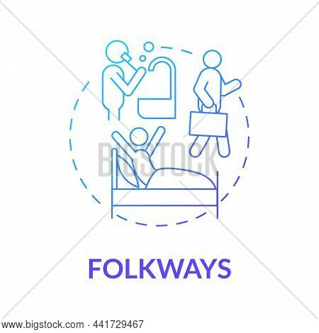 Folkways Participation Blue Gradient Concept Icon. Social Expectation. Social Participation. Communi