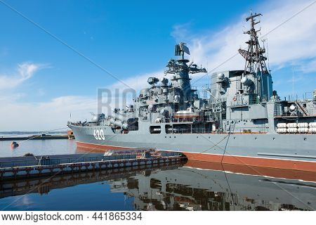 Kronstadt, Russia - August 11, 2021: Destroyer 