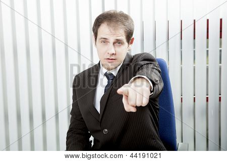 Businessman Pointing A Finger
