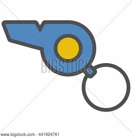 Whistle Linear Icon With Colored Fill.vector Illustration.