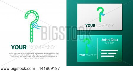Line Crook Icon Isolated On White Background. Ancient Egypt Symbol. Scepters Of Egypt. Colorful Outl