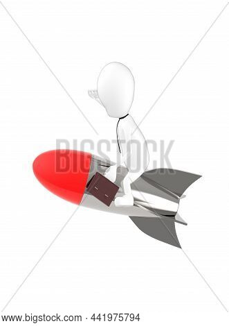 3d Character , Man On Rocket , Boost , Competetive Edge