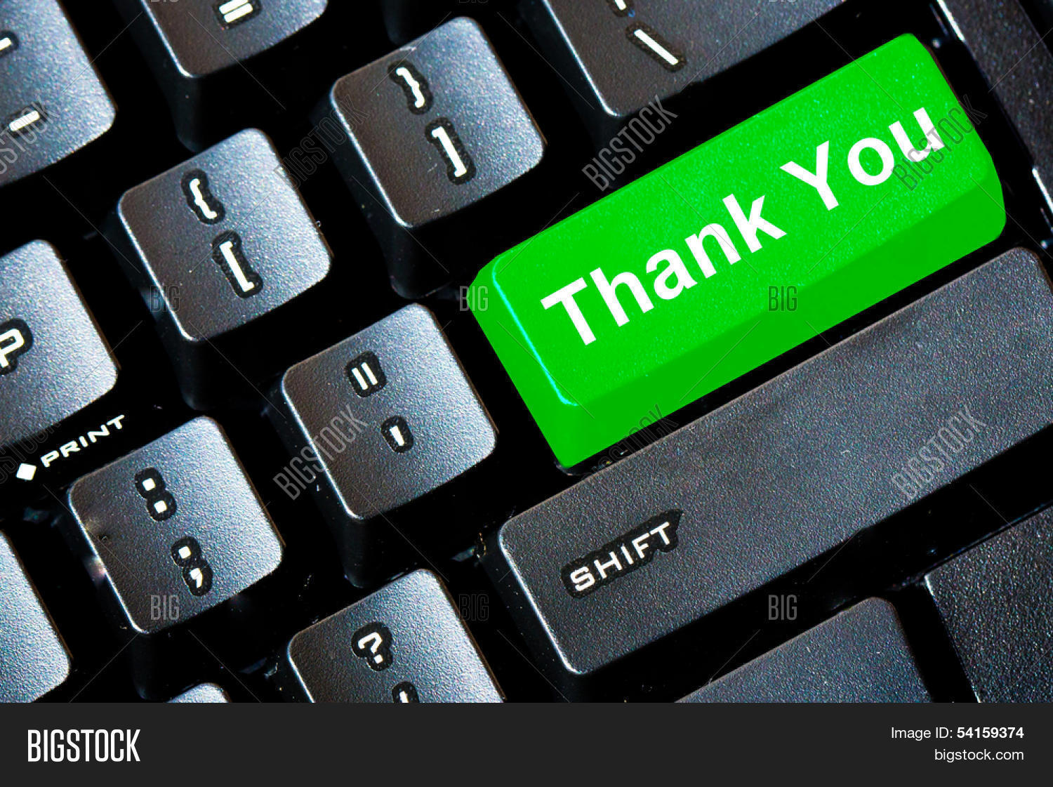 Green THANK YOU Button On Computer Image & Photo Bigstock