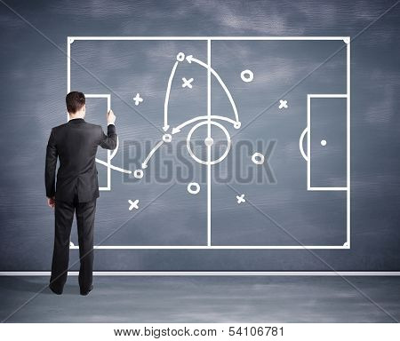 Man Drawing Tactic Scheme