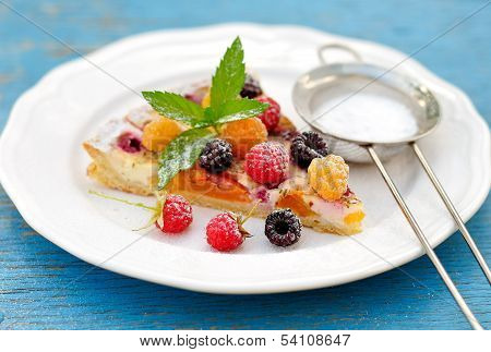 Raspberry Nectarine Cream Tart