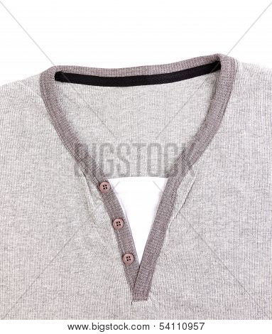Polo Shirt no collar close-up.