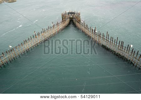 Korean Traditional Method For Fishing Anchovy By Flow Of Sea Water