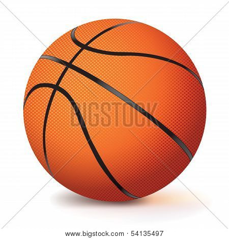 Realistic Vector Basketball Isolated On White