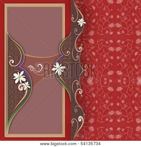 maroon etnik wedding card