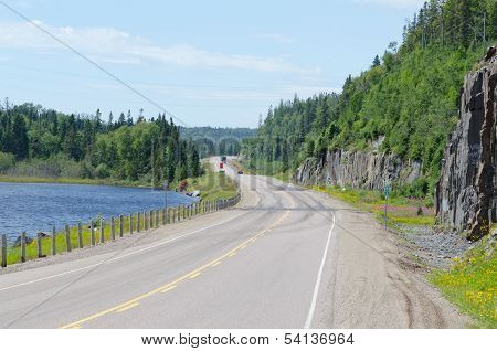 Transcanada Highway Along Superior Lake Shore