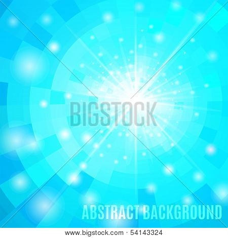 Blue Abstract Background With Flare.