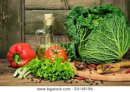 Rustick Still Life With Vegetables
