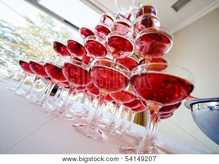 Pyramid Of Pink Champagne