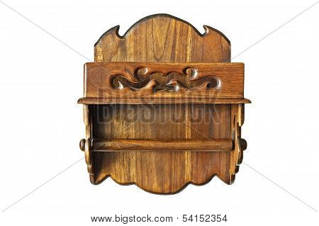Wood Paper Roll Holder Isolated