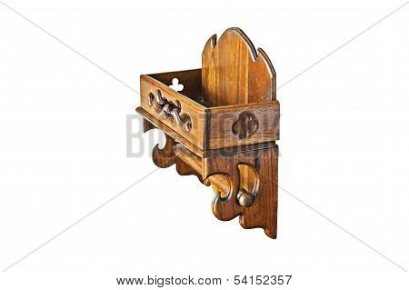 Wood Paper Roll Holder Isolated