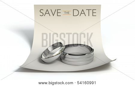 Save The Date Rings And Note
