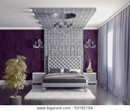 modern style bedroom interior 3d render (DOF efffect)