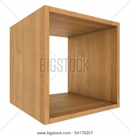 large empty wooden box