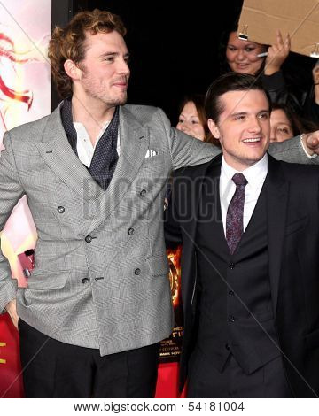 LOS ANGELES - NOV 18:  Sam Claflin, Josh Hutcherson at the The Hunger Games:  Catching Fire Premiere at Nokia Theater on November 18, 2013 in Los Angeles, CA