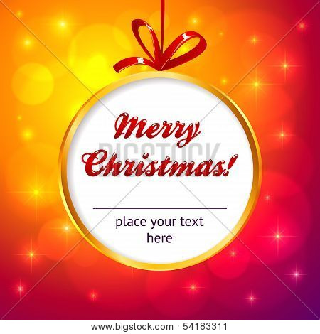 Red vector glass Christmas ball frame