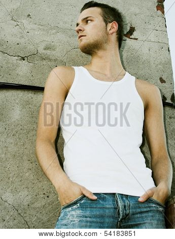 Young male model in casual wear