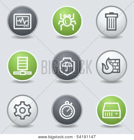 Internet security web icons, circle buttons