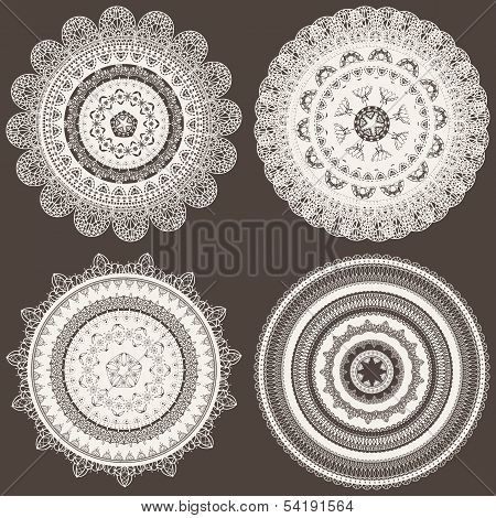 Vector Seamless Pattern With Lacy Napkins