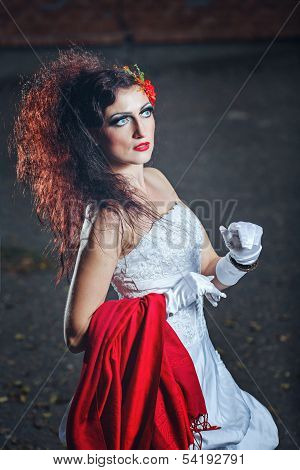 Bride With Red Shawl