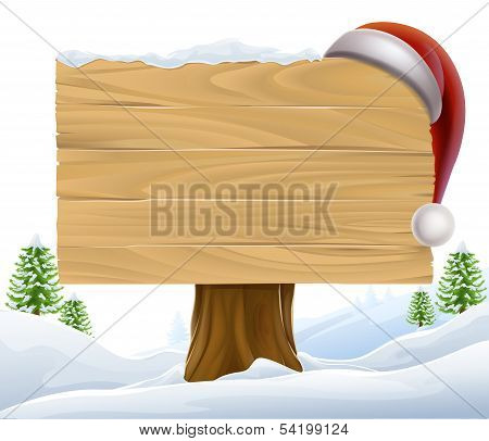 Christmas Santa Hat Snow Sign