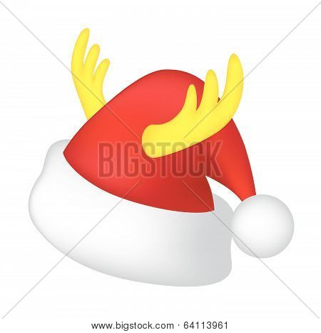 Real Christmas Hat With Deer Horn