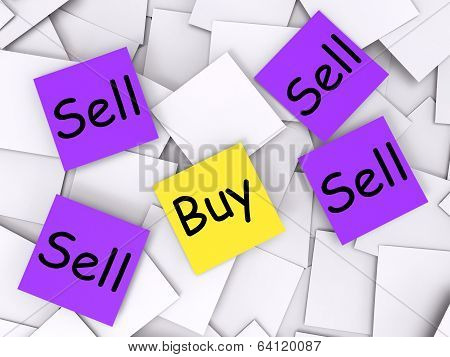 Buy Sell Post-it Notes Show Trade And Commerce