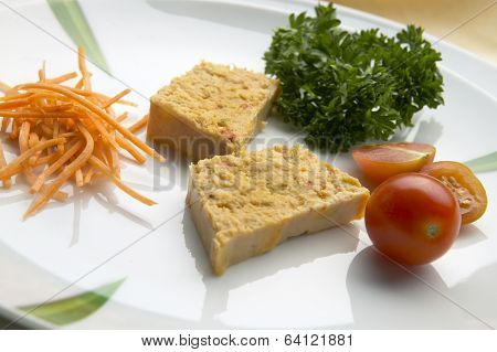 Tuna With Salad In A White Dish