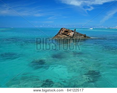 Ship Wreck in a Tropical Sea