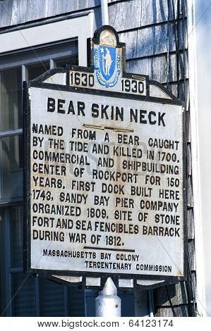 Historic Bear Skin Neck Welcome Sign