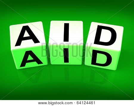 Aid Blocks Show Assistance Help And Support