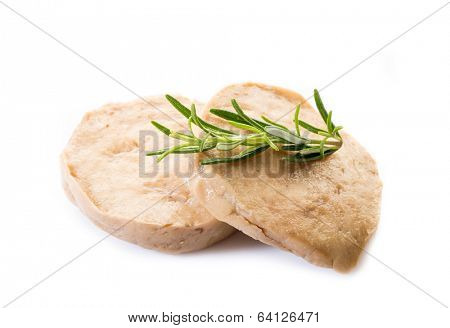 seitan steack on white background