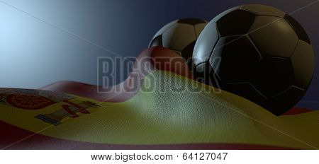 Spain Flag And Soccer Ball