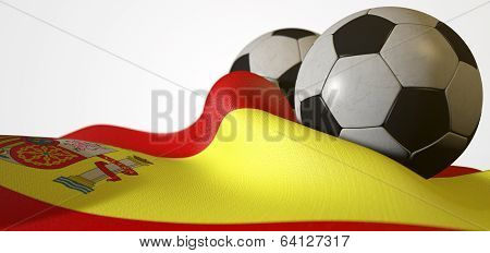 Spain Flag And Soccer Ball