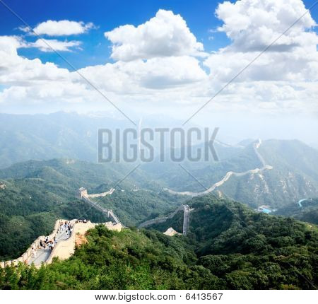 만리 장성의 Badaling 베이징 근처에