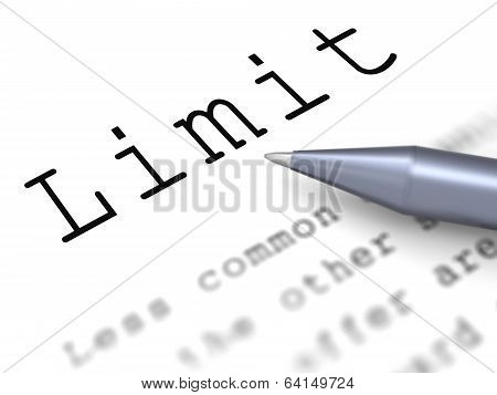Limit Word Shows Boundary Maximum And Restrictions