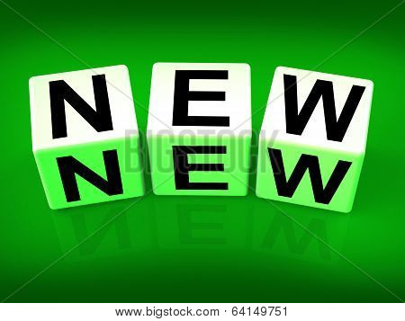 New Blocks Indicate Introductory Recent Modern Or Newness