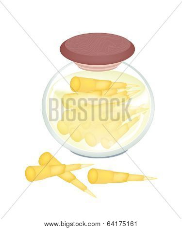 Delicious Pickled Bamboo Shoot In A Jar