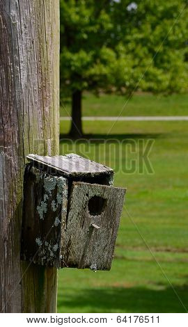 Well used old birdhouse