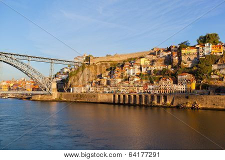bridge through Duoro's river Porto