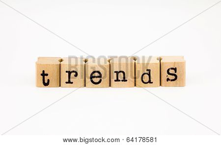 Trends Wording Isolate On White Background